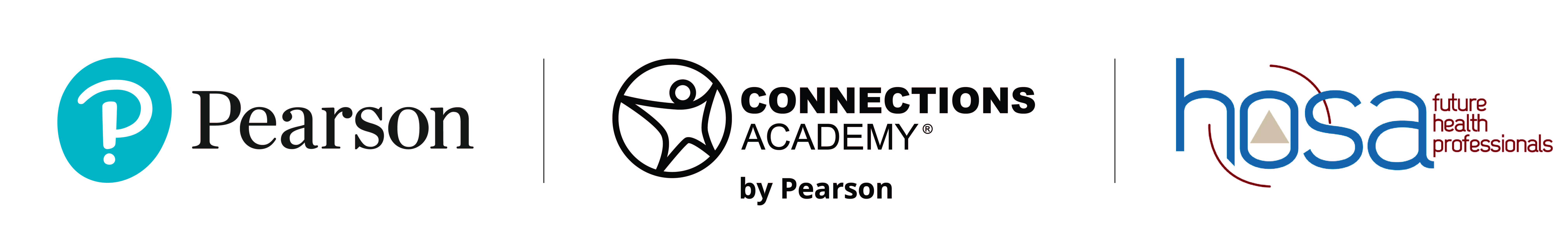 Pearson, Connections Academy, and HOSA logos