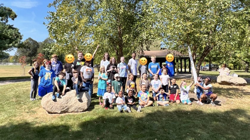 Students gather at our fall back-to-school picnic!