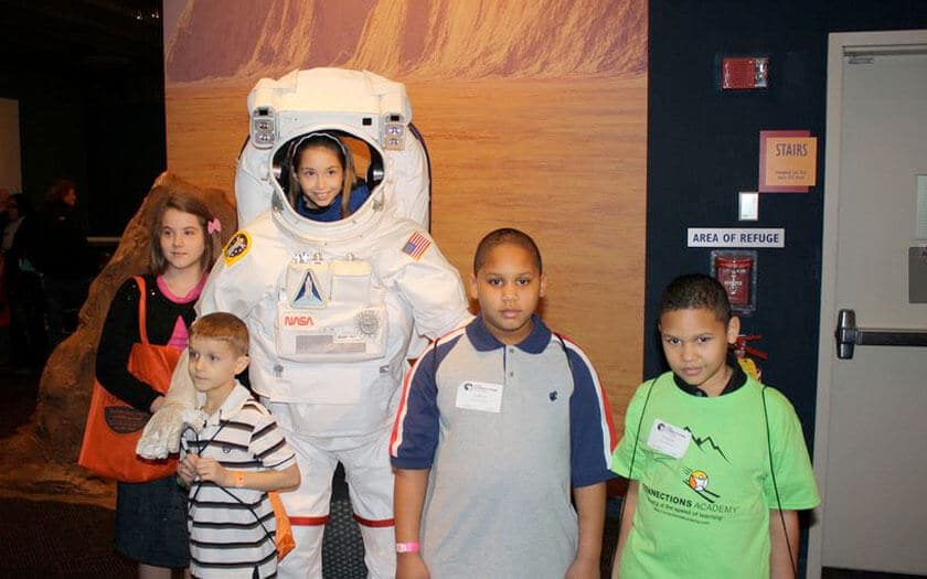Students and an Astronaut at the Science Center
