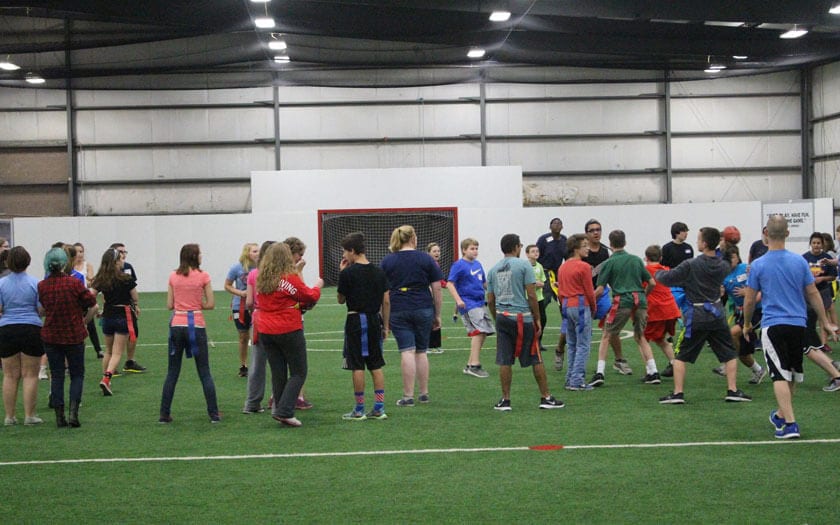 Students gather to play Flag Football
