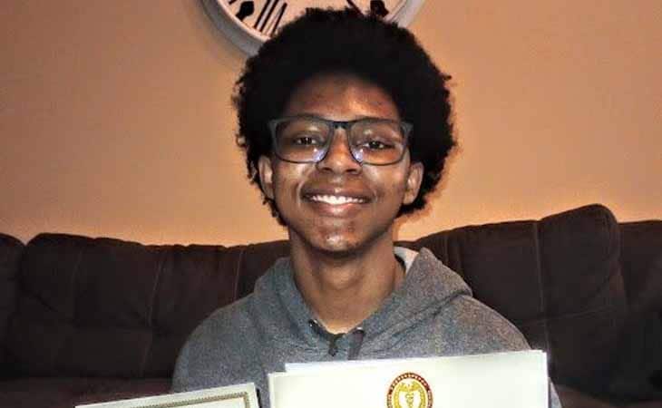 Armarion from Tennessee Connections Academy pictured here holding his awards. 