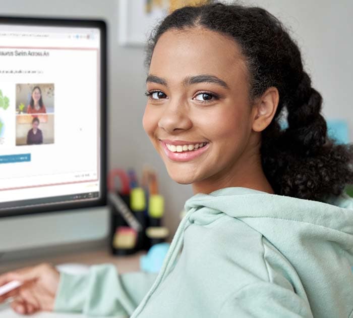 Young student smiling at Connections Academy 