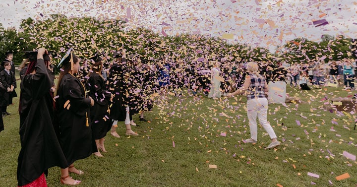 Group of Oklahoma Connections Academy students celebrating at their graduation ceremony