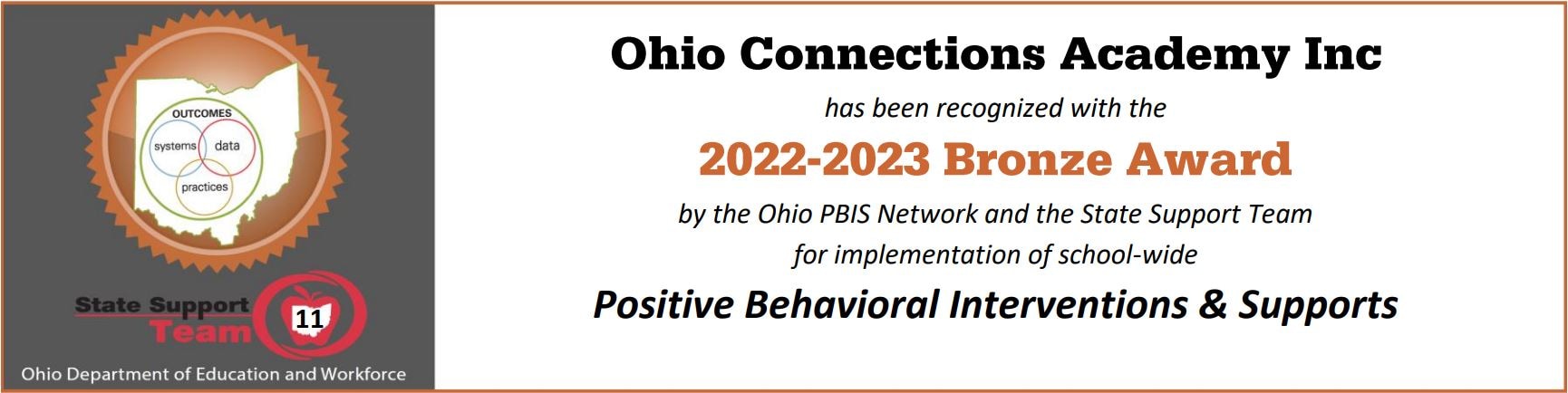 Ohio PBIS Bronze Award for 2022-2023