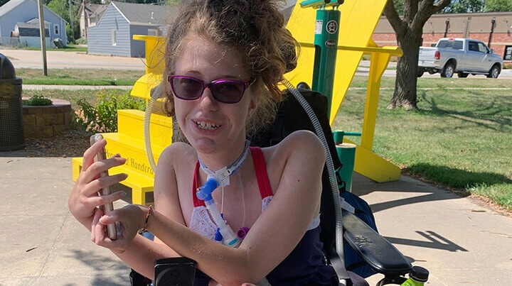 Sarah spending time outside and wearing sunglasses