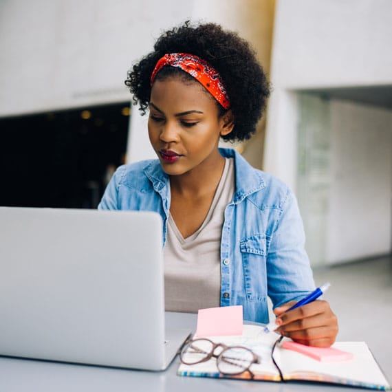 African American female parent attends online event - Connections Academy