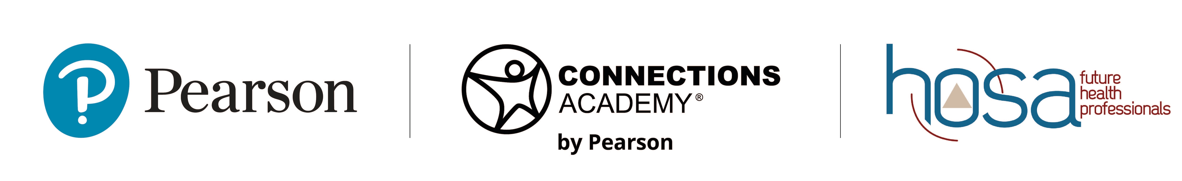 Pearson, Connections Academy, and HOSA logos