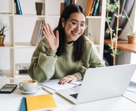 Connections Academy dual enrollment student working on a college class while enrolled in high school.