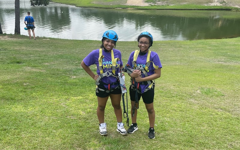 Students had the chance to go zip lining!