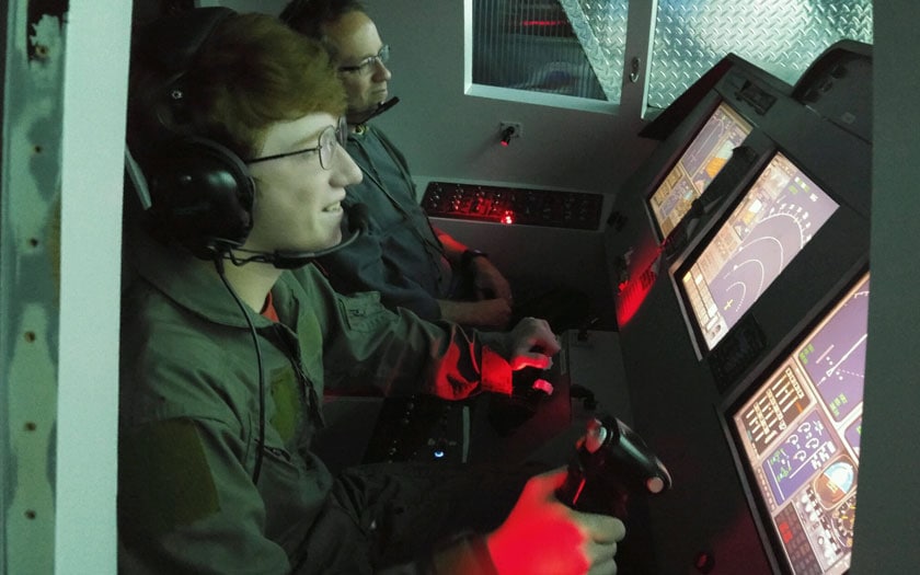 Georgia Connections Academy students in a simulated flight