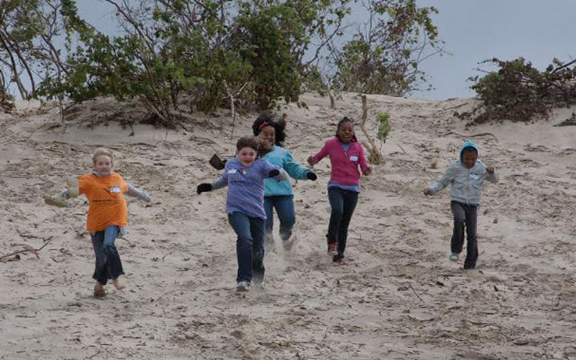 Racing down the sand dunes