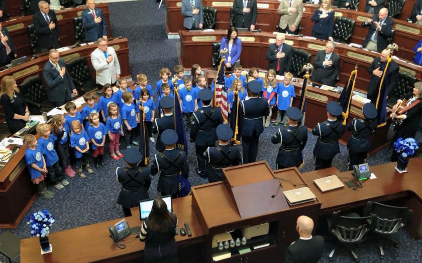 Inspire students attend a session at the state capitol