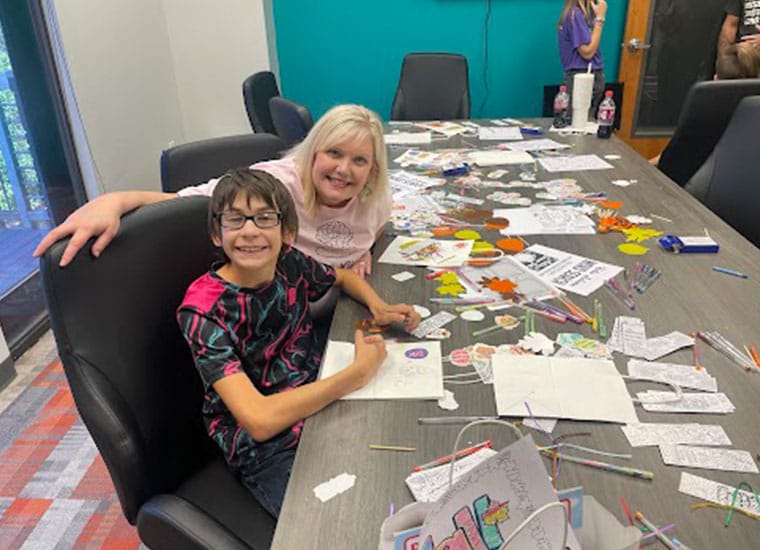 A student and a learning coach from Lowcountry Connections Academy