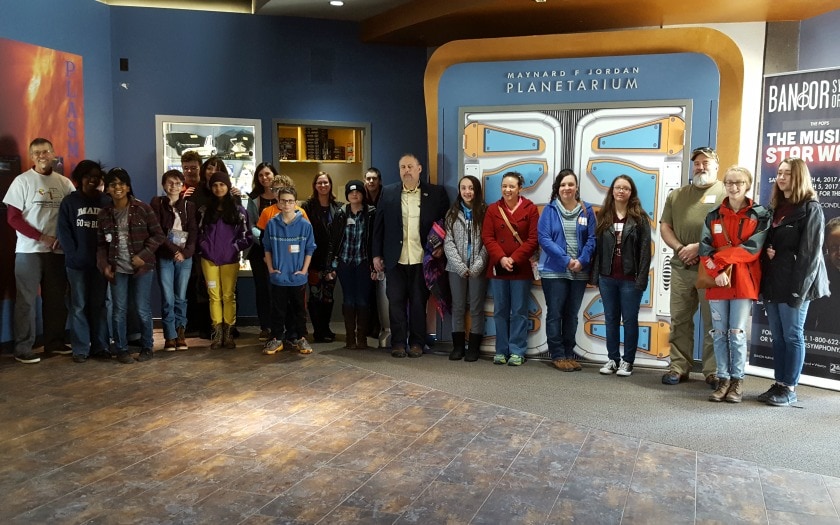 Teachers and families meet up at the Jordan Planetarium in Orono