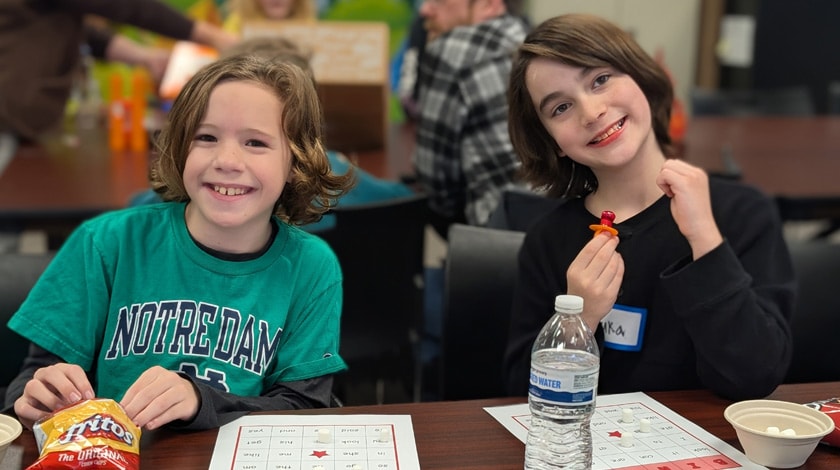 Two Minnesota Connections Academy student playing bingo