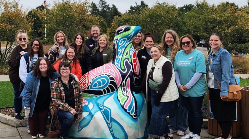 Staff members as a zoo field trip