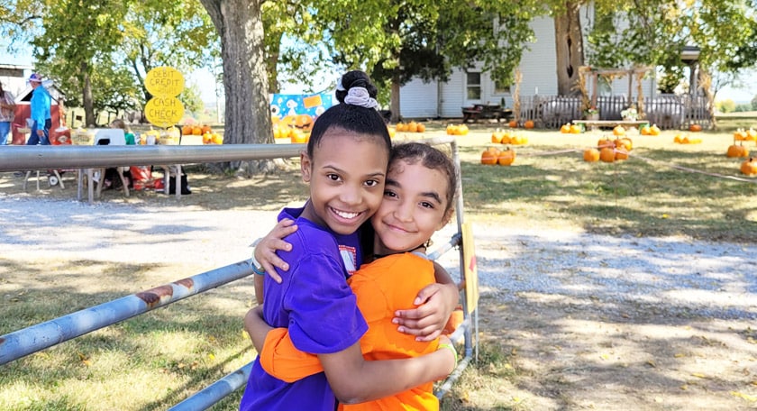Two Missouri Connections Academy students meet at a pumpkin patch!