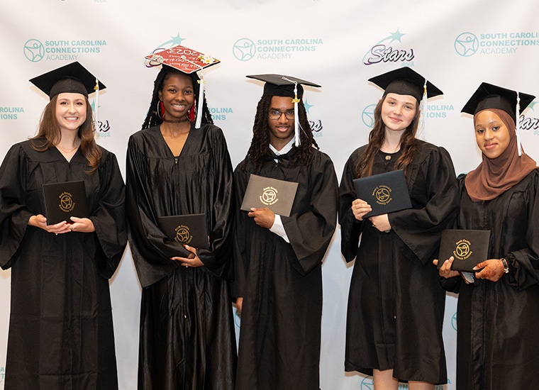 Students from the South Carolina Connections Academy Class of 2023 pose for a photo.