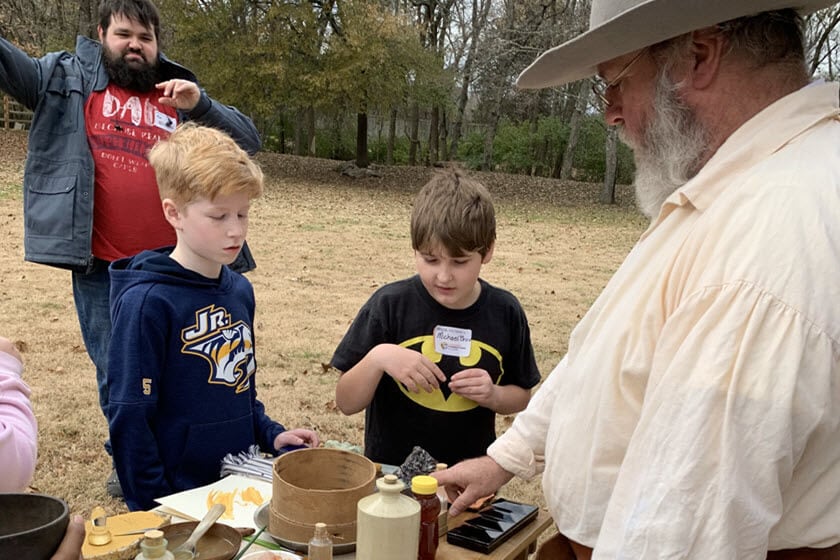 Students learned the importance of honey in pioneer times