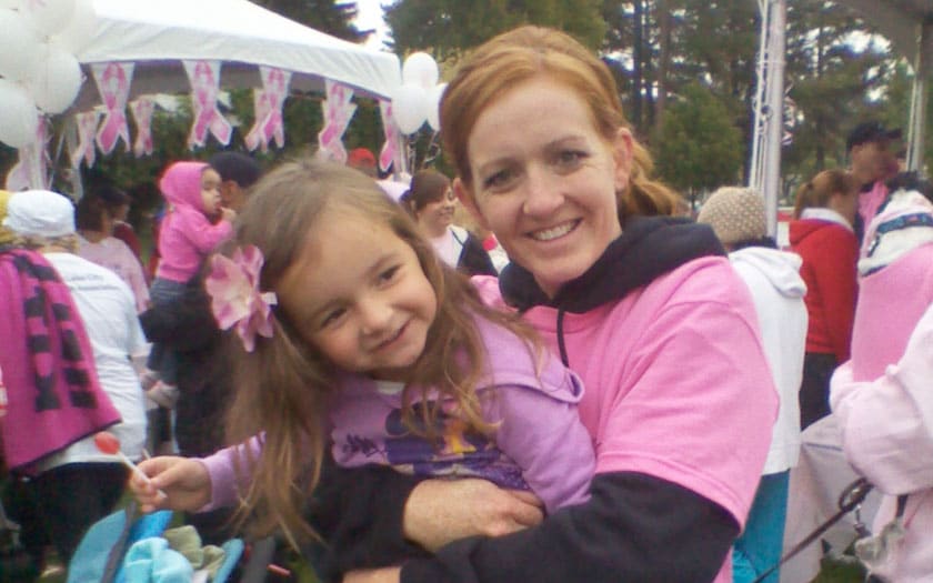 Utah Connections Academy teacher participating in a run for Breast Cancer Awareness