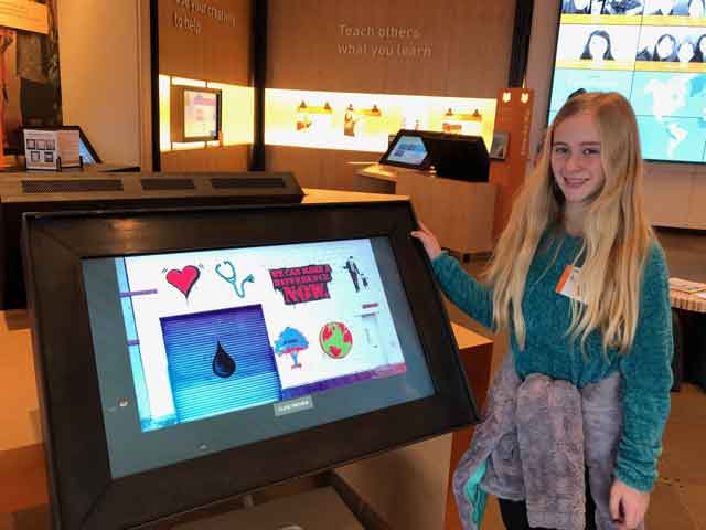 Students get hands on at the Gates Foundation Discovery Center.