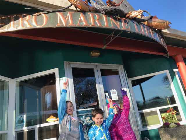 Students tour the Port Angeles FIero Marine Center.