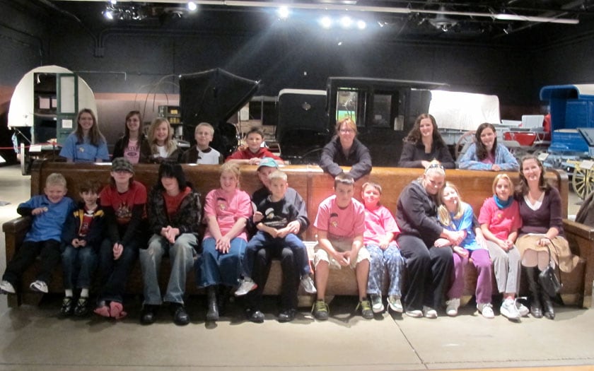 Students, families and staff at the Old West Museum