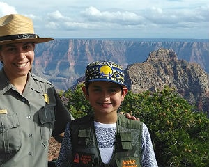 Bryan and a forest ranger at the Grand Canyon