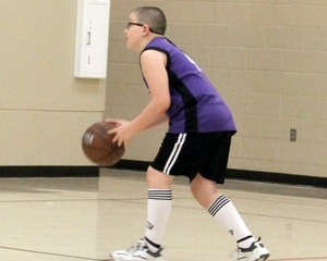 Morgan playing basketball