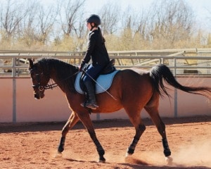 Olivia riding a horse