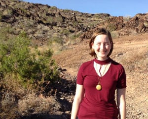 Sarina standing in the desert