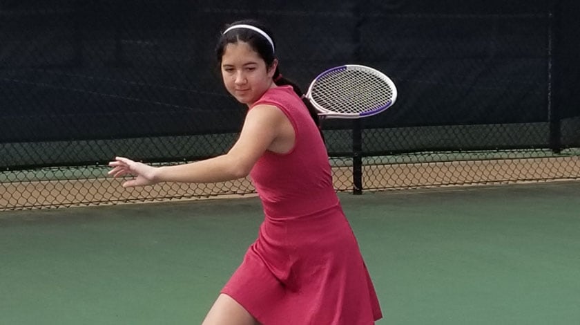 Sheridan playing tennis