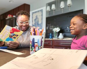 Tarcha with her Lighthouse Connections Academy student