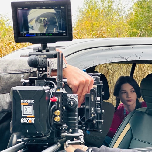 A behind the scenes shot of Eleanor