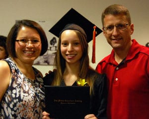 The espinoza family at graduation