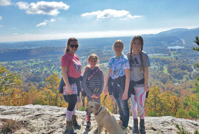 Jennifer P with her family at Tennessee Connections Academy on a hike