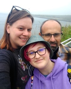 The Eckstein family at the beach