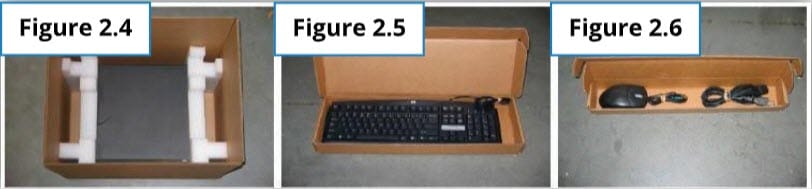 Image showing how to pack up the computer screen, keyboard and mouse