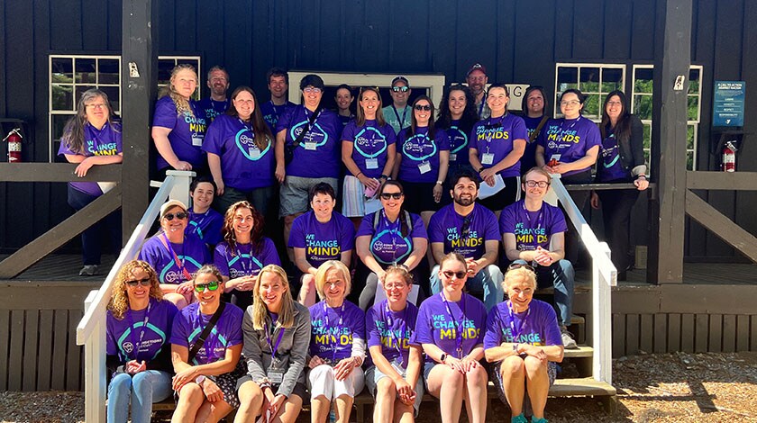 Maine Connections Academy teachers gathered with students