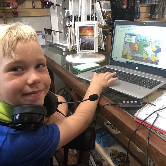 Elementary school student completing online lesson - Connections Academy