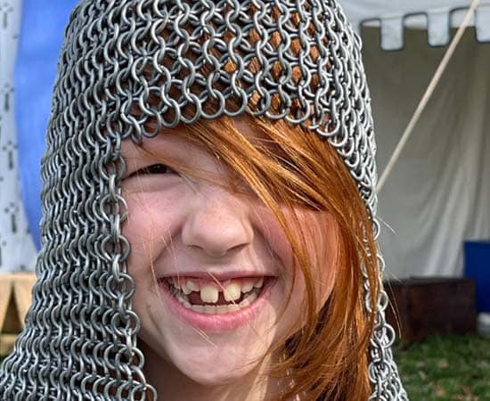 Image of Samantha in chainmail.
