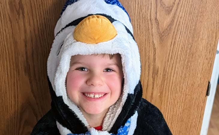 MNCA student wearing a penguin costume.