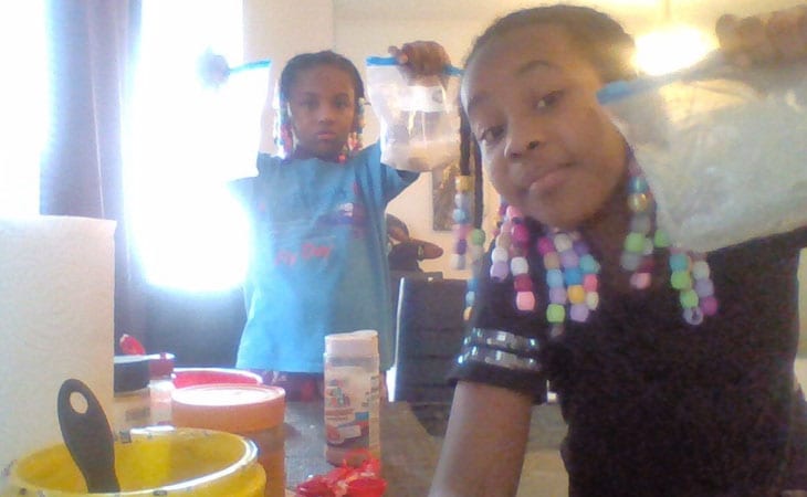 Alysha and Chrisette from Missouri Connections Academy working on a project together.