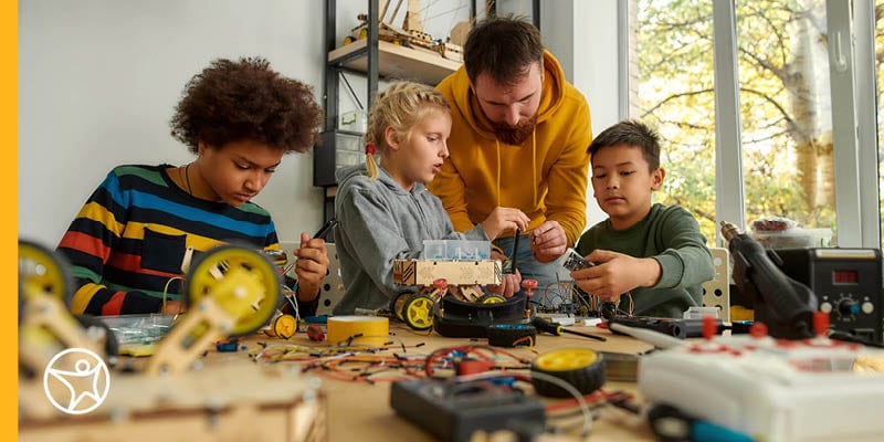 students learning how to manage their work projects