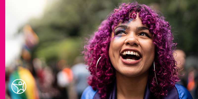 A high school student enjoying an outdoor gathering