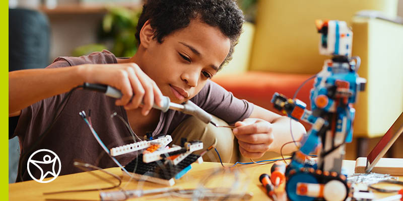 Teenager engaging in summer hobby