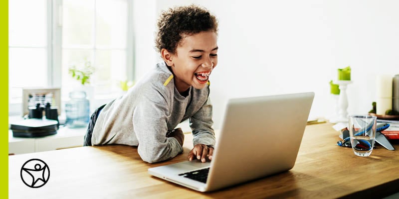 A student is participating in online learning