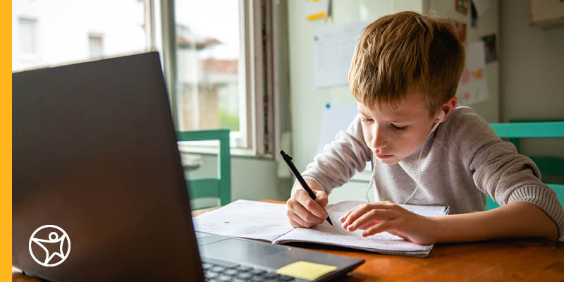 A student is showing intrinsic motivation in school work