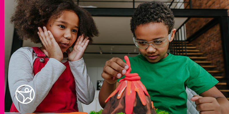 Students working together on a science fair project