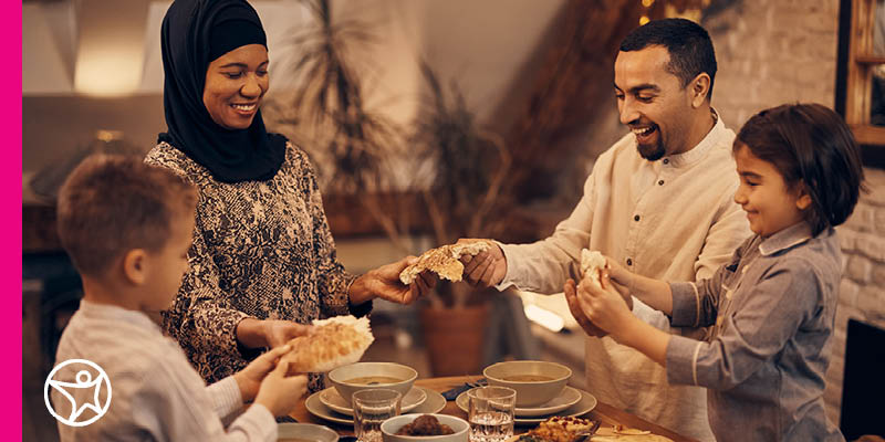 Family celebrating arab american heritage month